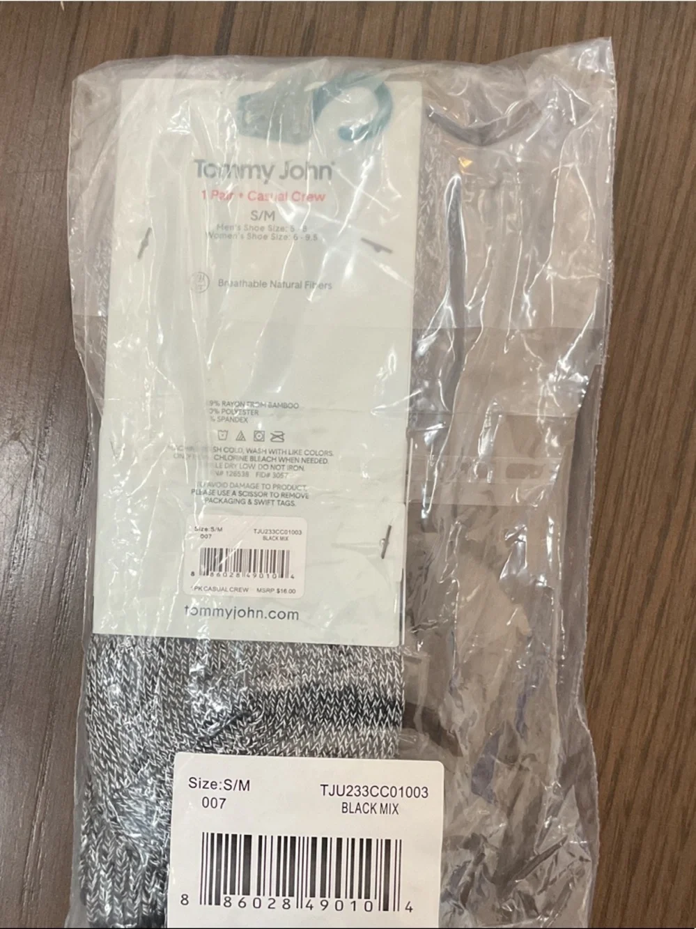 Tommy John Gray Marled Casual Crew Socks